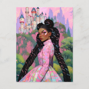 Black Princess Fantasy Art Postcard