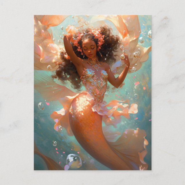 Black Princess Fantasy Art Postcard (Front)