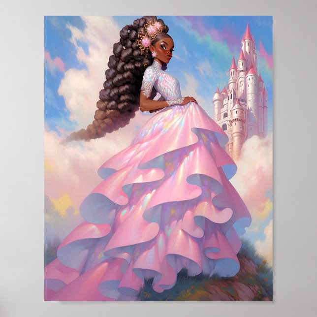 Black Princess Fantasy Art Poster (Front)