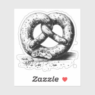 Black Print Plain Sketchy Pretzel