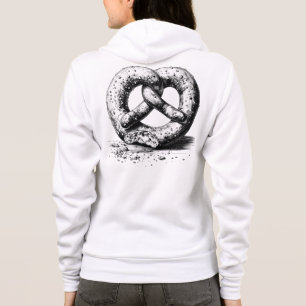 Black Print Plain Sketchy Pretzel Front & Back Hoodie