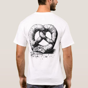 Black Print Plain Sketchy Pretzel Front & Back T-Shirt
