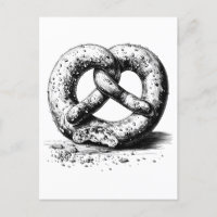 Black Print Plain Sketchy Pretzel