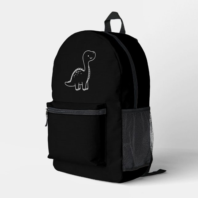 Black Printed Backpack (Back Corner Right)
