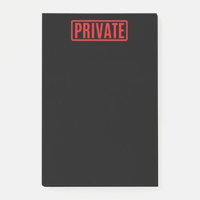 Black Private Post-it Notes (Front)