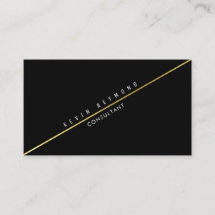 black pro business card with diagonal gold line