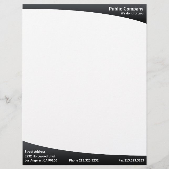 Black Professional Business Letterhead Design (Front)