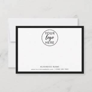 Black Professional Business Logo Thank You Card