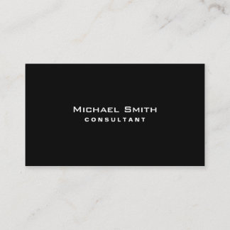 Black Professional Elegant Modern Plain Simple Business Card