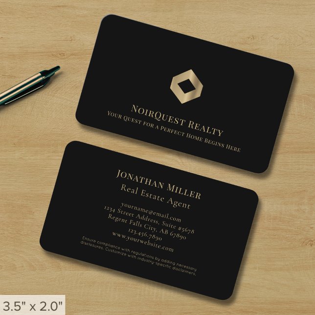 Black Professional Luxury Logo Business Card (Creator Uploaded)