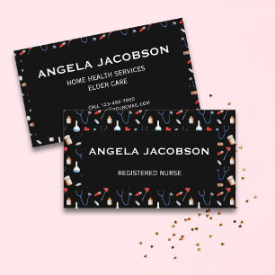 Black Professional Medical Registered Nurse Business Card