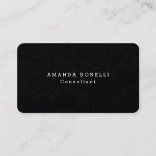 Black Professional Minimalist Modern Simple Plain Business Card