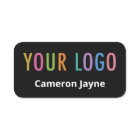 Black Professional Name Tag Logo Magnetic or Pin