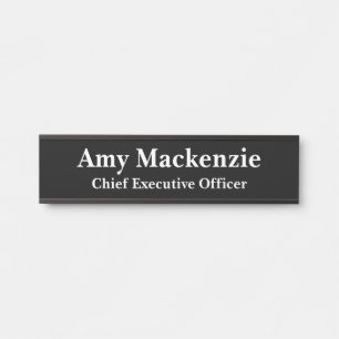 Black Professional Office Name Plate Door Sign
