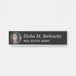 Black Professional Office Photo Desk Name Plate