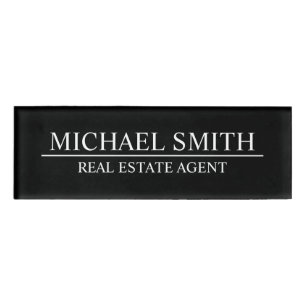 Black Professional Personalised  Name Tag