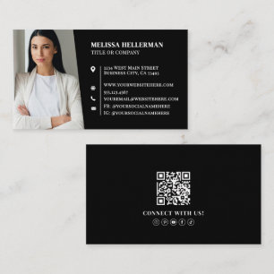 Black Professional Photo Business Card