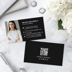 Black Professional Photo Business Card