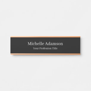 Black Professional Plain Modern Door Sign