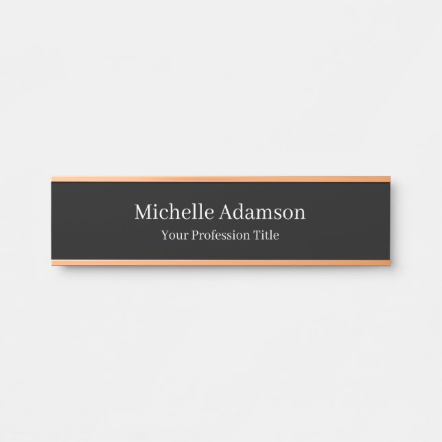 Black Professional Plain Modern Door Sign (Front)