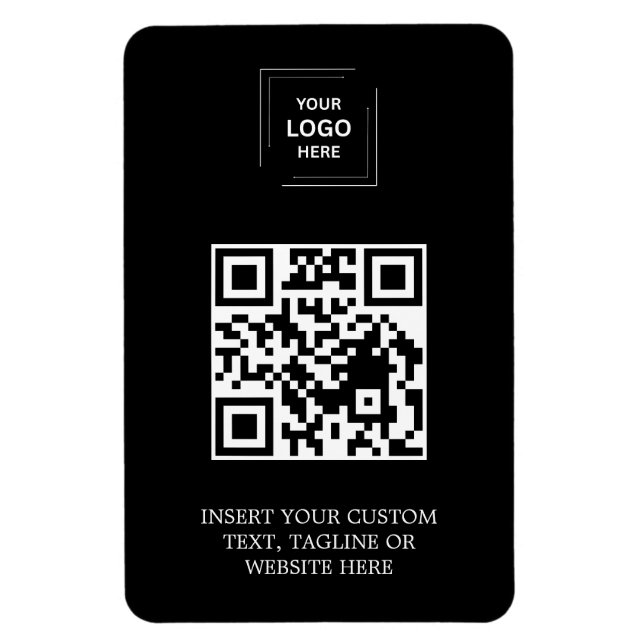 Black Professional QR Branding Style Magnet (Vertical)