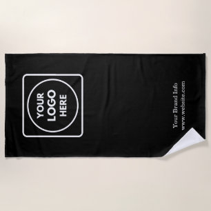 Black Promotional Beach Towel Custom Business
