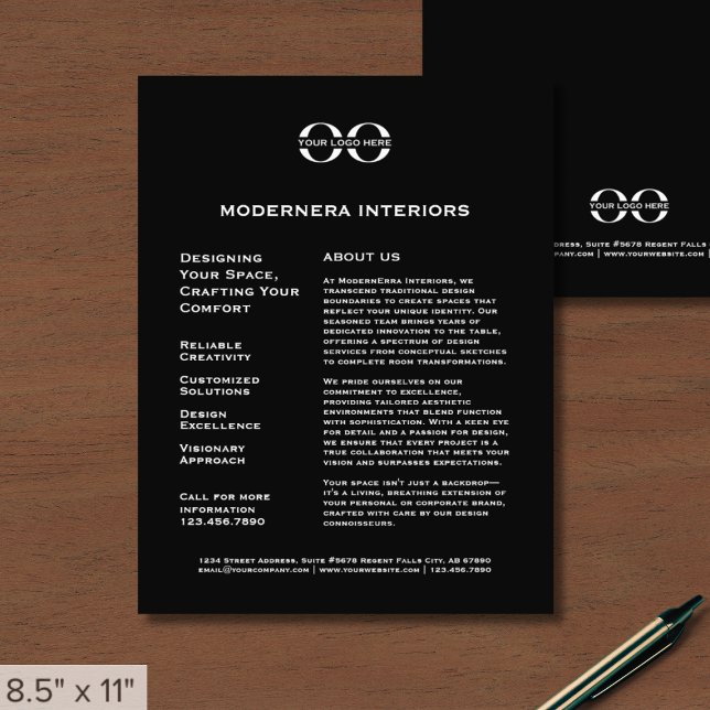 Black Promotional Flyer with Logo (Creator Uploaded)