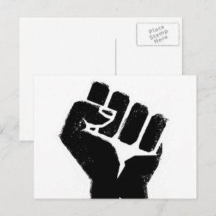 Black Protest Fist Postcard