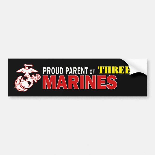 Black Proud Parent Multiple Marines Bumper Sticker (Front)