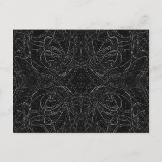 Black psychedelic pattern postcard (Front)