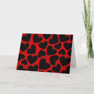 Black Puffy Hearts Holiday Card