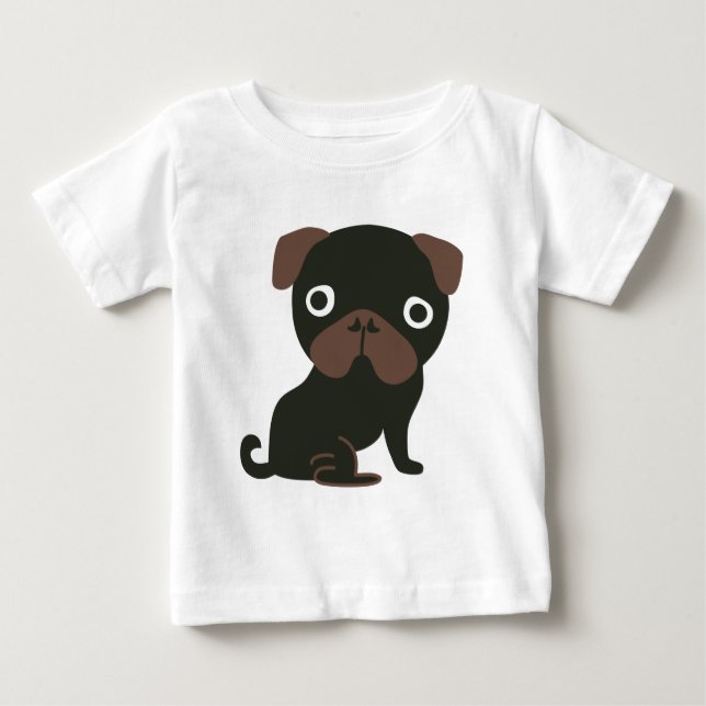 Black Pug Baby T-Shirt (Front)