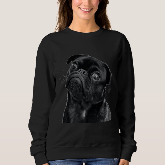 Black Pug Black Version Classic T-Shirt 59 Sweatshirt (Front)