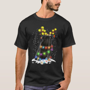 Black Pug Blinker Nice Dog Christmas Pug Christmas T-Shirt