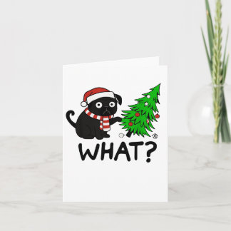 Black Pug Christmas Gift Idea Holiday Card