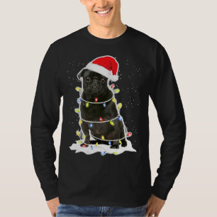 Black Pug Christmas Light Classic T-Shirt 134