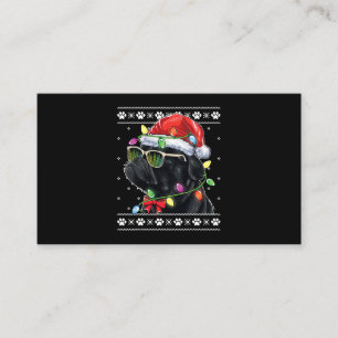 Black Pug Christmas Tree Dog Mom Dad Ugly Sweater  Business Card