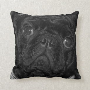 Black Pug cushion
