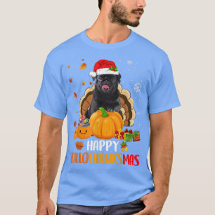 Black Pug Dog Halloween Christmas Xmas Happy Hallo T-Shirt