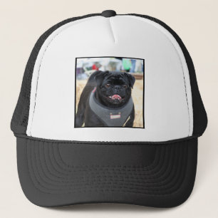 Black Pug Dog Trucker Hat