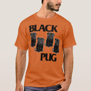 Black Pug Flag Punk Rock Dog Grumble Design T-Shirt