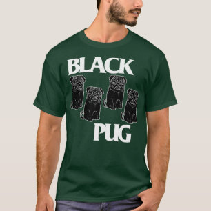 Black Pug Flag Punk Rock Dog Grumble Pugs Design T-Shirt
