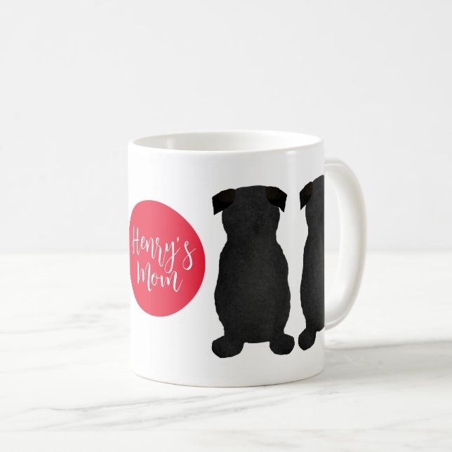 Black Pug Gift for Mum Coffee Mug (Front Right)