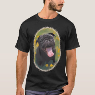 Black Pug in a Spring Meadow T-Shirt