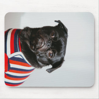 Black Pug In A Sweater Blanket Mouse Pad