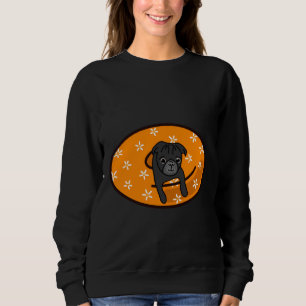 Black Pug in Orange Inner Tube Classic T-Shirt 817 Sweatshirt