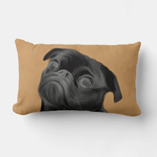 Black Pug Lumbar Cushion