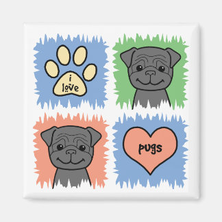 Black Pug Magnet