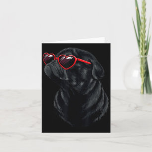 Black Pug Mama Mum Valentine Card