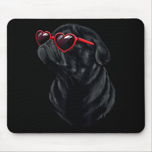 Black Pug Mama Mum Valentine Mouse Pad